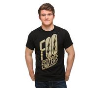 FEA Merchandising - Camiseta - Hombre de Color Negro de Talla X-Large - Foo Fighters Slanted Logo Slim Fit (Camiseta)-XL