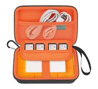 Feacan Estuche rígido para Disco Duro Externo LaCie Rugged Mini/Rugged/Thunderbolt USB-C HDD 1TB 2TB 4TB 5TB, Bolsa Protectora Viaje Almacenamiento con Ranura Tarjeta SD (Solo Estuche), Naranja