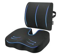 Feagar Cojin Coxis con Soporte Lumbar - Ergonómico de Espuma Viscoelástica Cojín Coxis Set Ortopédico Transpirable Ideal para Oficina, Coche y Silla de Ruedas - Comodidad Apoyo para la Espalda