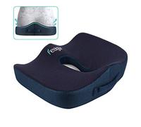 Feagar Cojin Coxis de Espuma Memoria Portátil para Hemorroides, Hernias, Cojines para espalderas y sillas, Alivia la Fatiga y el Dolor por Office, Coche (Y-Azul, Funda de Algodón)