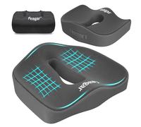 Feagar Cojín para silla de oficina - Ergonómico aumenta el confort de asiento - Cojín ortopédico para asiento de ciática de espuma de memoria para coche, conductor y silla de ruedas, gris
