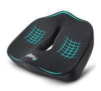Feagar Cojín Silla Oficina XXL Viscoelástico Ergonómico para Coxis Negro