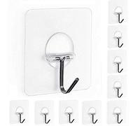 Fealkira 10 Piezas Fuerte Ganchos de Comando Transparente Varita Mágica 6KG(MAX) Ganchos de Pared Adhesivos Gancho de Plástico