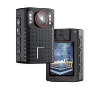 FEAMER Cámara corporal de policía HD 2K 1440p, 2 pulgadas LcdInfrared 15 horas de grabación montada en el cuerpo, videocámara con visión nocturna para senderismo, caminar, aplicación de la ley