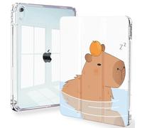 Feams Funda delgada para iPad Air de 11 pulgadas M3 2025 / M2 2024, iPad Air de 5ª generación 2022 / iPad Air de 4ª generación 2020 de 10.9 pulgadas, parte trasera transparente con soporte para