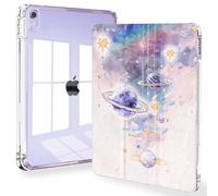 Feams Funda delgada para iPad Air de 11 pulgadas M3 2025 / M2 2024, iPad Air de 5ª generación 2022 / iPad Air de 4ª generación 2020 de 10.9 pulgadas, parte trasera transparente con soporte para