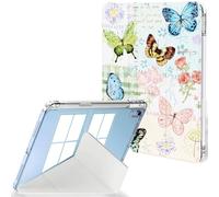 Feams Funda para iPad (A16) de 11ª generación de 11 pulgadas 2025, funda para iPad de 10.9 pulgadas 2022, funda plegable en Y, parte trasera transparente con modo vertical horizontal y soporte para