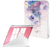 Feams Funda para iPad (A16) de 11ª generación de 11 pulgadas 2025, funda para iPad de 10.9 pulgadas 2022, funda plegable en Y, parte trasera transparente con modo vertical horizontal y soporte para