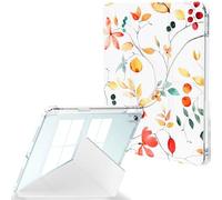 Feams Funda para iPad Air de 11 pulgadas M3 2025 / M2 2024, iPad Air de 5ª/4ª generación 2022/2020 de 10.9 pulgadas, parte trasera transparente con soporte para lápices en modo vertical horizontal
