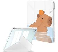 Feams Funda para iPad Air de 11 pulgadas M3 2025 / M2 2024, iPad Air de 5ª/4ª generación 2022/2020 de 10.9 pulgadas, parte trasera transparente con soporte para lápices en modo vertical horizontal