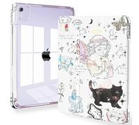 Feams Funda para iPad Air de 13 pulgadas M3 2025/M2 2024, delgada iPad Pro de 12.9 pulgadas 6ª/5ª/4ª generación 2022/2021/2020, funda trasera transparente con apagado automático y soporte para lápices