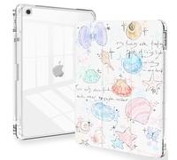 Feams Funda para iPad de 9ª generación, funda triple para iPad 10.2, cubierta trasera transparente con soporte para lápices y apagado y encendido automático para iPad de 9ª/8ª/7ª generación 2021/2020