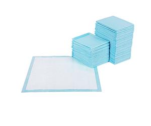FEANDREA 100 Almohadillas para Perros, 60 x 60 cm, Superficie de Secado Rápido, Transpirables, 5 Capas a Prueba de Fugas, Azul y Blanco PTD60B