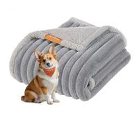 Feandrea Alfombra Impermeable para Perros, Tamaño L, 127 X 102 cm, para Perros Pequeños y Medianos, Diseño Reversible, Funda de Sofá, Lavable, Gris Paloma y Gris Claro PPB035G01