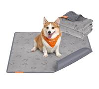 Feandrea Alfombrilla Absorbente Lavable para Perros, 2 Paquetes, Reutilizable, 122 x 91 cm, XL, Alfombrilla para Mascotas, Antifugas, Antideslizante, Perros, Gatos, Conejos, Gris Paloma PTD003G01