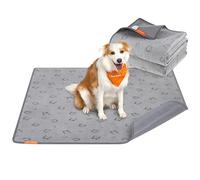 Feandrea Alfombrilla Absorbente Lavable para Perros, 2 Paquetes, Reutilizable, 152 x 122 cm, XXL, Alfombrilla para Mascotas, Antifugas, Antideslizante, Perros, Gatos, Conejos, Gris Paloma PTD004G01