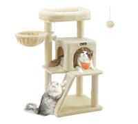 Feandrea Árbol de Gatos, Torre para Gatos Grandes, Beige Arena PCT51M | Beige Arena, Colección Clawfy PCT51M
