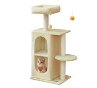 Feandrea Árbol para Gatos con 2 Cuevas, Rascador, para Casas con Varios Gatos, Gatitos, Beige Arena PCT005Y01