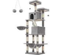 FEANDREA Árbol para gatos grandes de 206 cm con plataformas de color gris