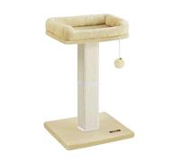 Feandrea Árbol para Gatos, Rascador de Felpa 40 x 30 cm, 71 cm de Altura, Columna con Sisal Tejido, Base de 45 x 40 cm, con Pompón, Beige PCA022M01
