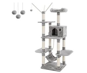 FEANDREA Árbol para Gatos, Rascador de Gatos, Gris Claro PCT86W