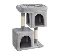 Feandrea Árbol para Gatos, Torre de Juegos 74 cm, M, Casa para Gatos de hasta 5 kg, Plataforma Grande, 2 Cuevas, Rascador, Gris Claro PCT612W01