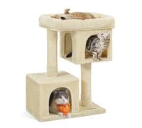 Feandrea Árbol para Gatos, Torre de Juegos, 79,6 cm, 2 Cuevas, Rascador | Casa para Gatos de hasta 7 kg, M, Plataforma Grande, Beige Arena, Colección CLAWFY PCT61M