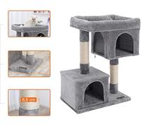 Feandrea Árbol Torre M para Gatos Grandes, 79,6 cm, 2 Cuevas, Rascador | Plataforma, hasta 7 kg, Gris Paloma, Colección CLAWFY PCT61W