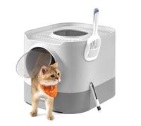 Feandrea Arenero Cerrado para Gatos, XXL, con Tapa, Bandeja Extraíble | Recogedor, Cepillo, Gatos Grandes, Menos Rastro, Antipérdida, Gris Paloma, Colección BOXAL PPT002GD01