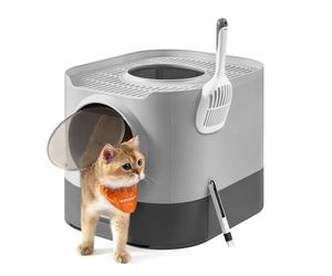 Feandrea Arenero Cerrado para Gatos, XXL, con Tapa, Bandeja Extraíble | Recogedor, Cepillo, Gatos Grandes, Menos Rastro, Antipérdida, Gris Paloma y Gris Pizarra, Colección BOXAL PPT002B01