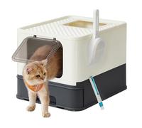 Feandrea Arenero para Gatos, con Bandeja Extraíble, Carga de 15 kg | Caja Arena, Pala, Cepillo, Espacioso para Gatos Grandes, Antifiltración, Antiescapes, COLECCIÓN BOXAL PPT001W01