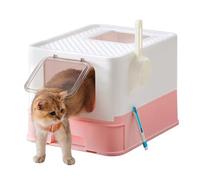 Feandrea Arenero para Gatos, con Bandeja Extraíble, Carga de 15 kg | Caja Arena, Pala, Cepillo, Espacioso para Gatos Grandes, Antifiltración, Antiescapes, COLECCIÓN BOXAL PPT001P01