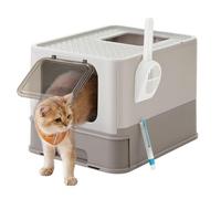 Feandrea Arenero para Gatos, con Bandeja Extraíble, Carga de 15 kg | Caja Arena, Pala, Cepillo, Espacioso para Gatos Grandes, Antifiltración, Antiescapes, COLECCIÓN BOXAL PPT001G01