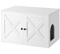 FEANDREA Arenero para gatos con separador extraíble de color blanco