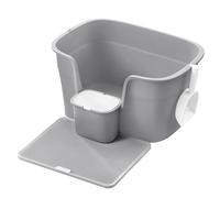 Feandrea Caja de Arena para Gatos, Caja Arenero Extra Grande con Laterales Ocultos, Incluye Tabla Recogedora de Arena, Caja de Almacenamiento, Pala, para Gatos Grandes, Gris Paloma/Beige
