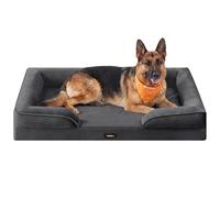 Feandrea Cama para Perro Grande Ortopédica Lavable, 122 x 85 x 17 cm | Sofá Perro de Franela, Funda Extraíble, Colchón Perro Impermeable, Espuma de Soporte, Colección BLOMFY PGW325GN01