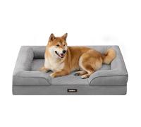 Feandrea Cama para Perro Grande Ortopédica Lavable, 89 x 63 x 16 cm | Sofá Perro de Franela, Funda Extraíble, Colchón Perro Impermeable, Espuma de Soporte, Colección BLOMFY PGW322GD01