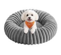 Feandrea Cama para Perros, Cama Mediana para Gatos, 60 cm de Diámetro, Cama para Mascotas, Cojín Lavable, Acolchado Suave, Antideslizante, Gris Paloma, PGW302GD01