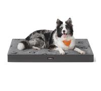 Feandrea Cama para Perros, Cama para Mascotas, Espuma Corrugada Preformada, con Asa, Extraíble, Doble Cara, Impermeable, Talla XL, 105 x 73 x 10 cm, Gris Paloma PGW243G01