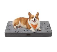 Feandrea Cama para Perros, Cama para Mascotas, Espuma Corrugada Preformada, con Asa, Extraíble, Doble Cara, Impermeable, Talla L, 91 x 68 x 8 cm, Gris Paloma PGW242G01