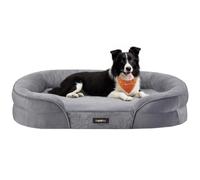 FEANDREA Cama para Perros Grandes, Ortopédica, 91 x 68 x 18 cm | Espuma de Nido de Abeja, Forro Repelente al Agua, Bordes Elevados, Funda Extraíble y Lavable, Colección BLOMFY PGW282G01