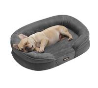 Feandrea Cama para Perros Medianos, 76 x 51 x 18 cm, Ortopédica, Espuma de Nido de Abeja, Forro Repelente al Agua, Bordes Elevados, Funda Extraíble y Lavable, Gris Pizarra PGW281GN01