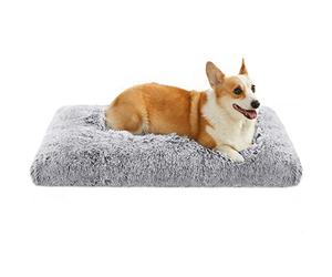Feandrea Cama para Perros, Sofá para Mascotas, 95 x 60 cm, Acolchado Suave, Lavable a Máquina, Cojín para Perros, Gris Claro PGW202G01