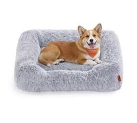 Feandrea Cama para Perros, Sofá para Perros, 91 x 68 x 18 cm, Cojín para Mascotas, Relleno Suave, Bordes Elevados, Funda Extraíble y Lavable a Máquina, Antideslizante, Gris Ombré PGW272G01
