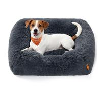 Feandrea Cama para Perros, Sofá para Perros Medianos, 71 x 55 x 18 cm, Cojín para Mascotas, Relleno Suave, Bordes Elevados, Funda Extraíble y Lavable, Antideslizante, Gris Oscuro PGW271GR01