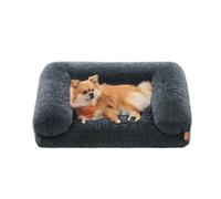 Feandrea FluffyHug - Cama para perro, sofá cama mediano para perros miniatura y pequeños, cama de espuma para mascotas con funda extraíble lavable, 76 x 58 x 19 cm, gris oscuro PGW231G02V1