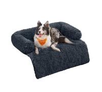 Feandrea FluffyHug Cama para Perros, Tela de Felpa, Alfombrilla, Funda Protectora para Sofá, Talla XL, para Perros Medianos y Grandes, 110 x 95 x 18 cm, Gris Oscuro PGW223G02