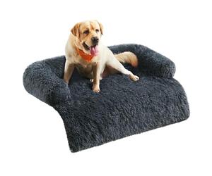 Feandrea FluffyHug Cama para Perros, Tela de Felpa, Alfombrilla, Funda Protectora para Sofá, Talla XXL, para Perros Grandes, 122 x 95 x 18 cm, Gris Oscuro PGW224G02
