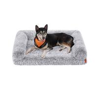 Feandrea FluffyHug Cama para Perros, XL Sofá para Perros Medianos y Grandes, Cama para Mascotas de Espuma con Funda Lavable Extraíble, 106 x 80 x 23 cm, Gris Ombré PGW233G01
