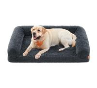 Feandrea FluffyHug Cama para Perros, XXL Sofá para Perros Grandes, Cama para Mascotas de Espuma con Funda Lavable Extraíble, 122 x 85 x 24 cm, Gris Oscuro PGW234G02